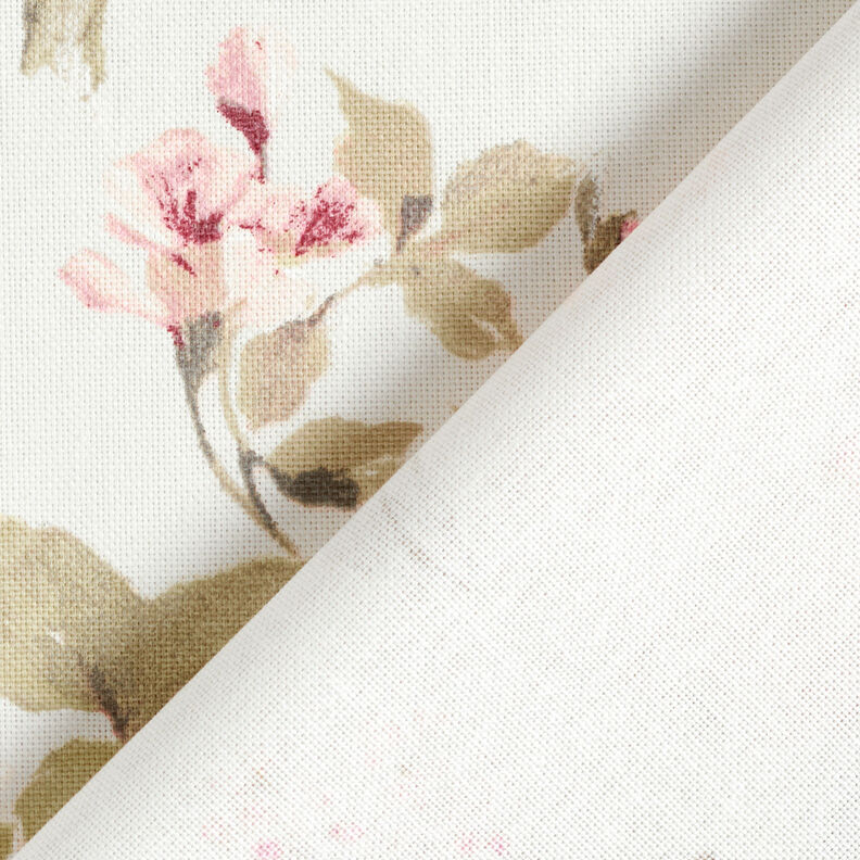 Decor Fabric Half Panama Painted Roses – offwhite,  image number 4