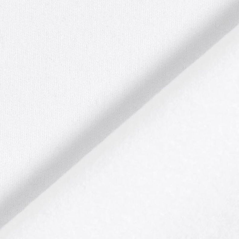 Light Cotton Sweatshirt Fabric Plain – white,  image number 5