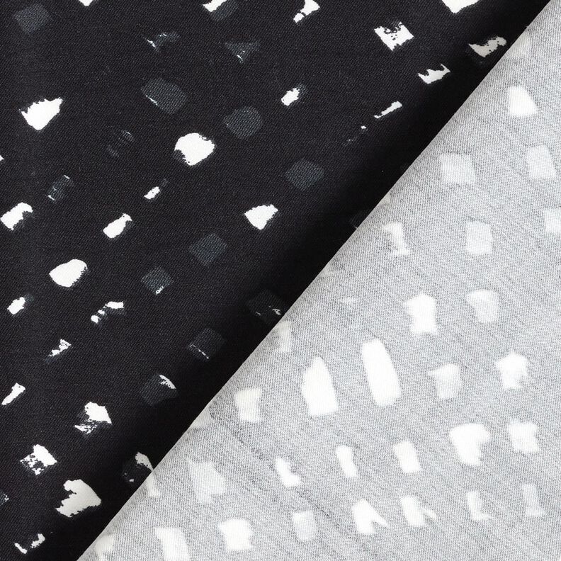 Trouser fabric stretch abstract dots – blue-black/white,  image number 4