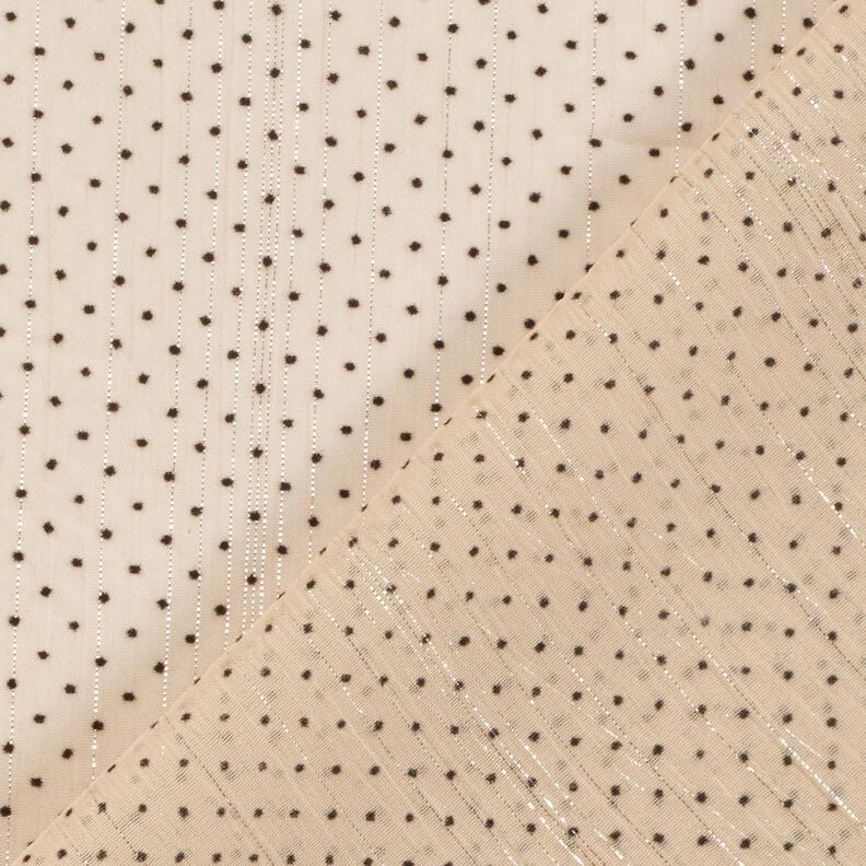 Glitter stripes and dots chiffon – light beige,  image number 4