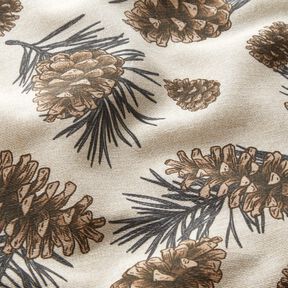 Decor Fabric Canvas Fir Cones – natural/dark brown, 