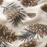 Decor Fabric Canvas Fir Cones – natural/dark brown,  thumbnail number 2