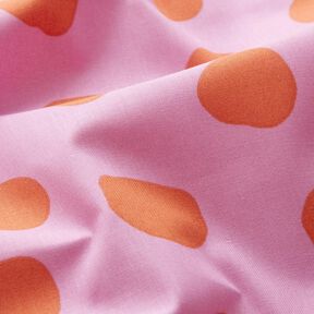 Coated Cotton soft dots – pastel violet/orange, 