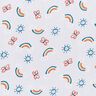 Cotton Cretonne rainbow sun – light grey,  thumbnail number 1