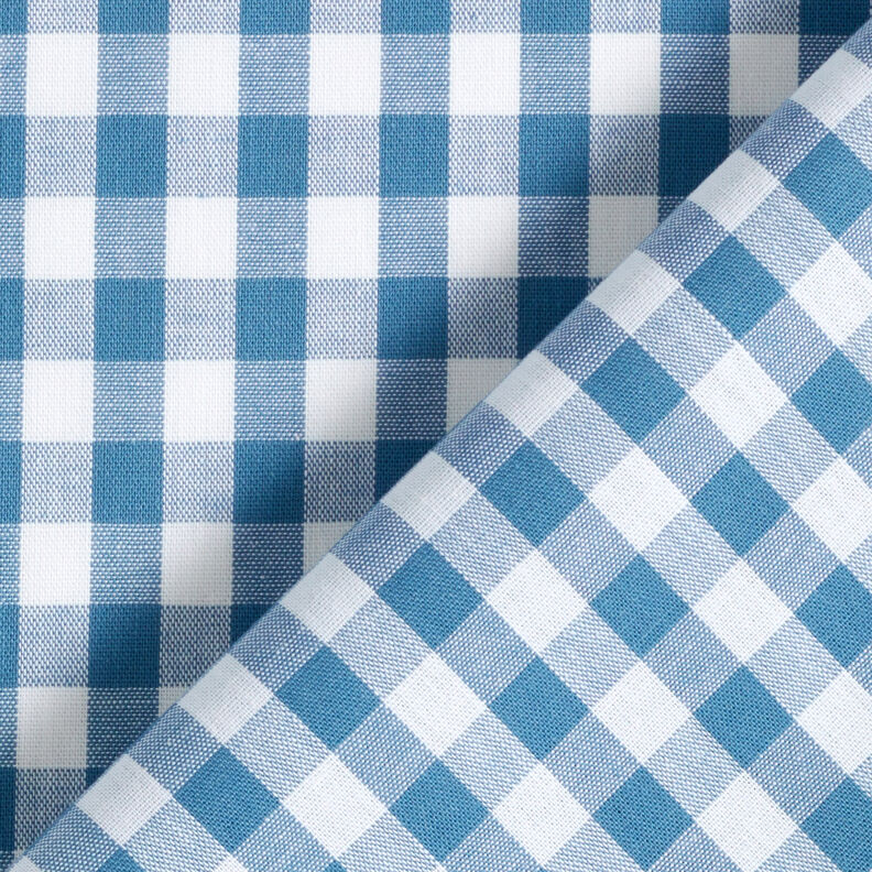 Cotton Vichy check 1 cm – denim blue/white,  image number 4