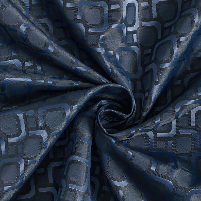 Lining Fabric Jacquard Retro Pattern – navy blue,  image number 3