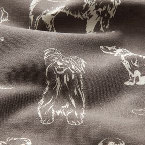 Decor Fabric Canvas Dogs – dark grey/cream, 