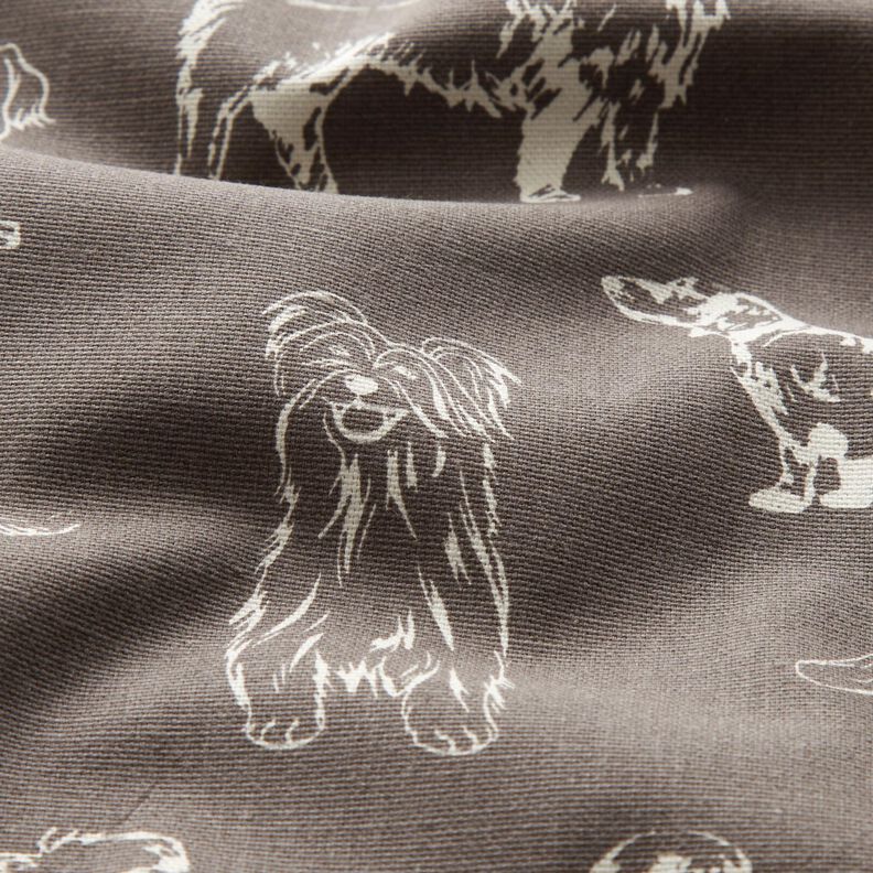 Decor Fabric Canvas Dogs – dark grey/cream,  image number 2