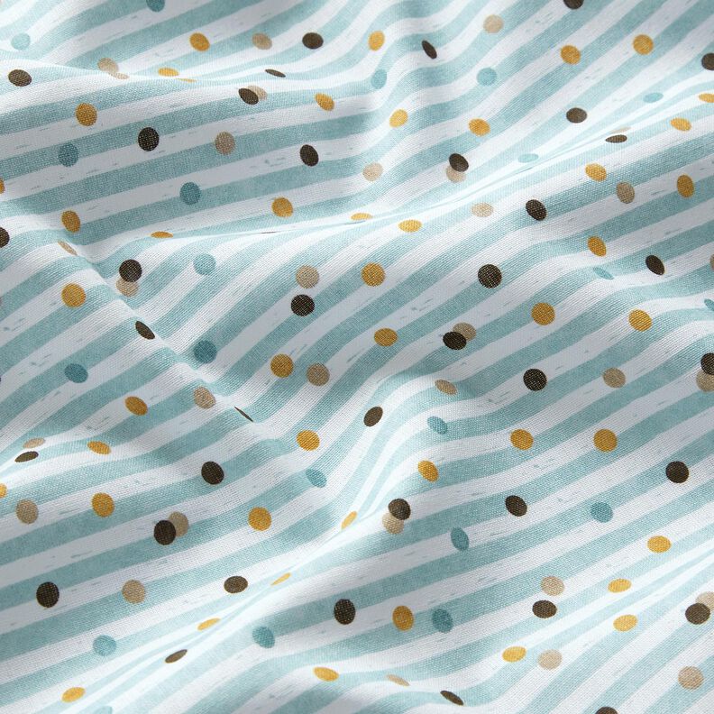 Cotton Poplin Stripes and dots Digital Print – ivory/sky blue,  image number 2