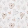 Cotton Jersey watercolour hearts Digital Print – ivory/blue grey,  thumbnail number 1