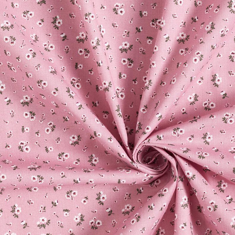 Organic Cotton Poplin little flowers – dusky pink,  image number 3