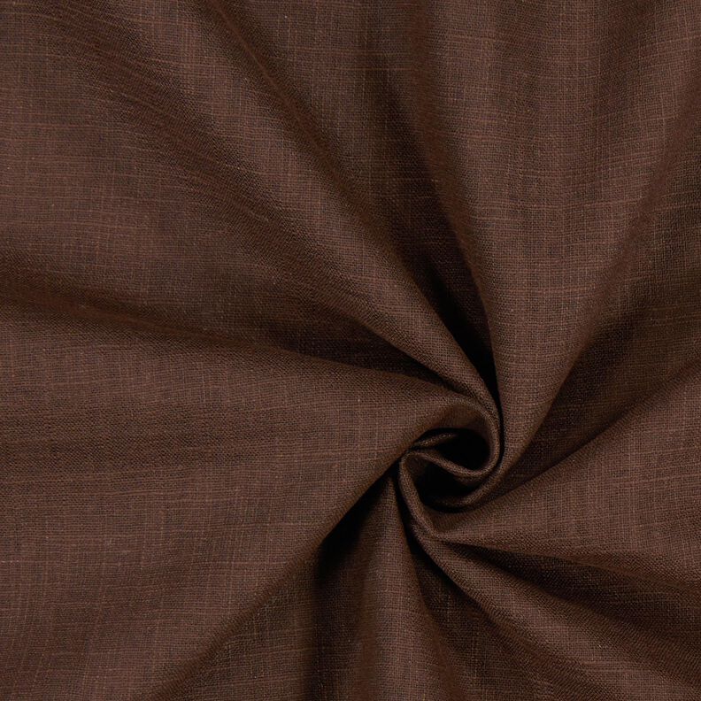 Linen fabric Ramie mix medium – dark brown,  image number 1