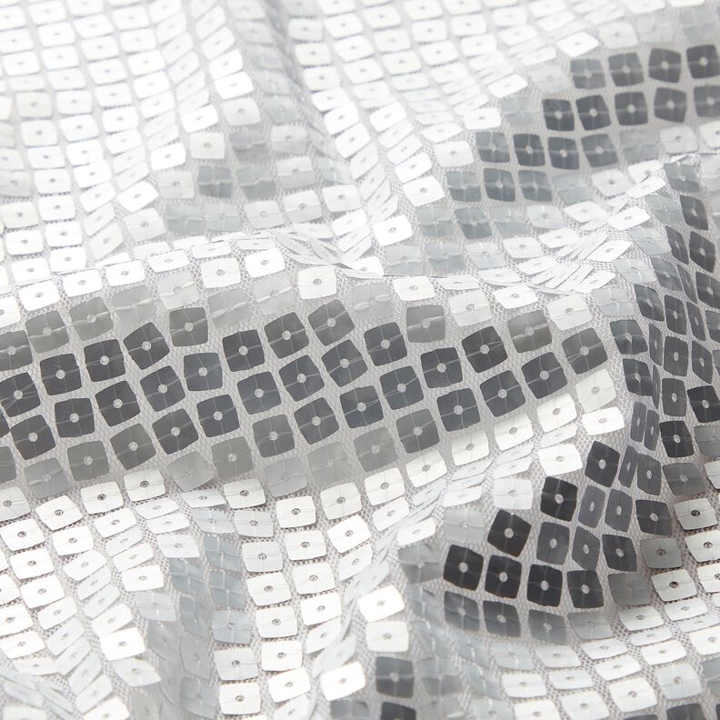 Sequin fabric squares – metallic silver,  image number 2