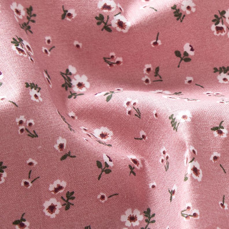 Organic Cotton Poplin little flowers – dusky pink,  image number 2