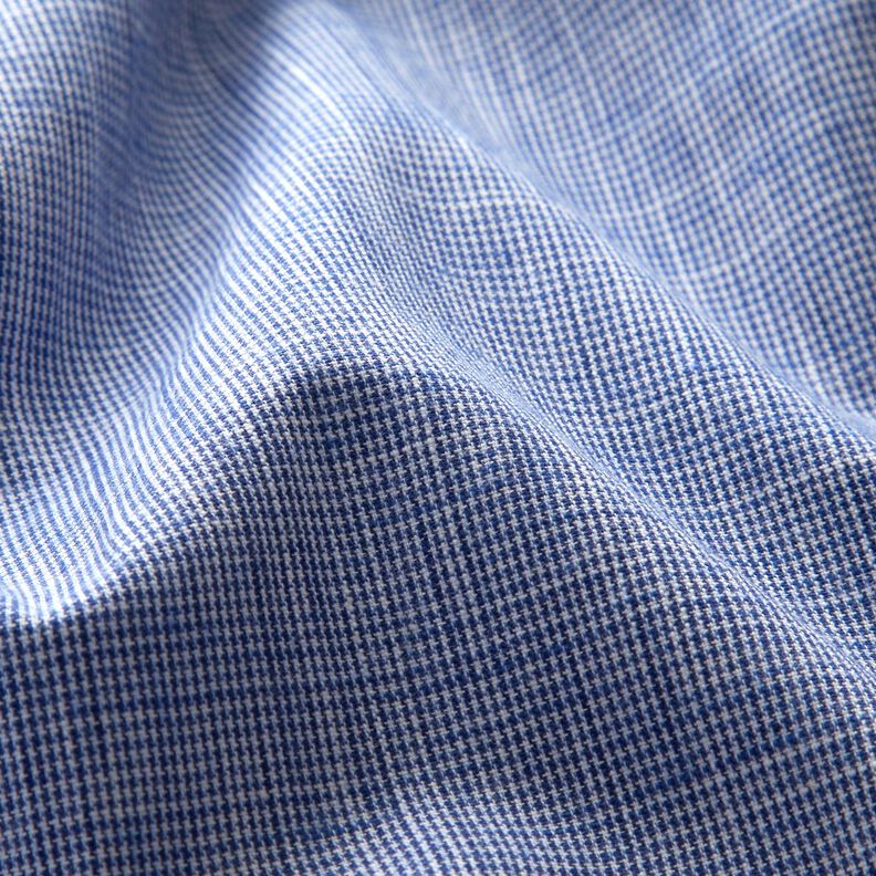 Cotton fabric mini houndstooth – white/denim blue,  image number 2