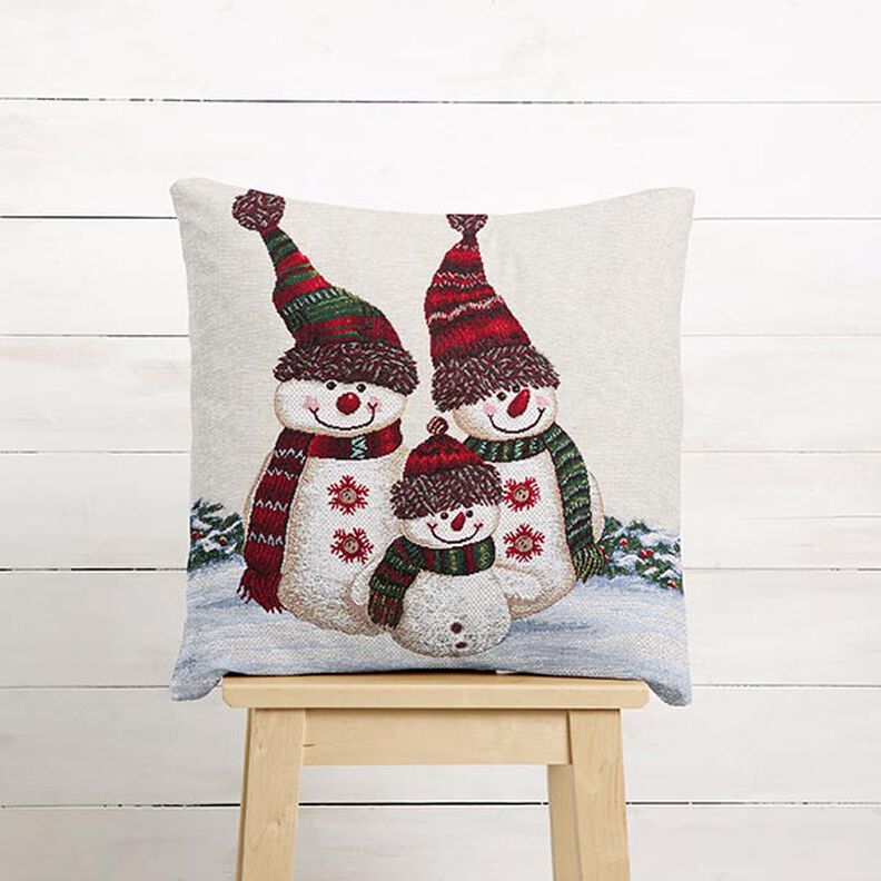 Panel Tapestry Fabric snowman trio – light beige,  image number 5