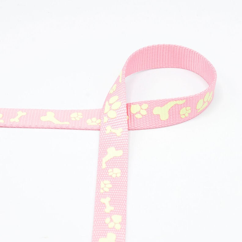 Reflective woven tape Dog leash [20 mm] – pink,  image number 2