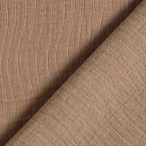 Linen Cotton Blend Jacquard Wave Pattern – medium brown, 