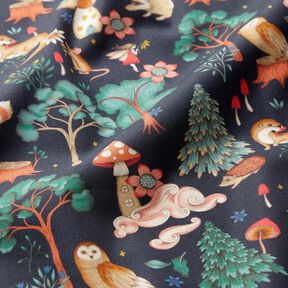 Cotton Poplin Fairytale forest Digital Print – blue-black, 