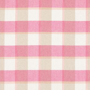 Cotton flannel large check – white/pink, 