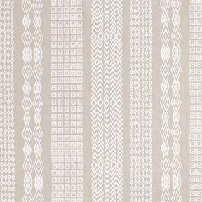 Decor Fabric Half Panama ethnic stripes – natural/white, 