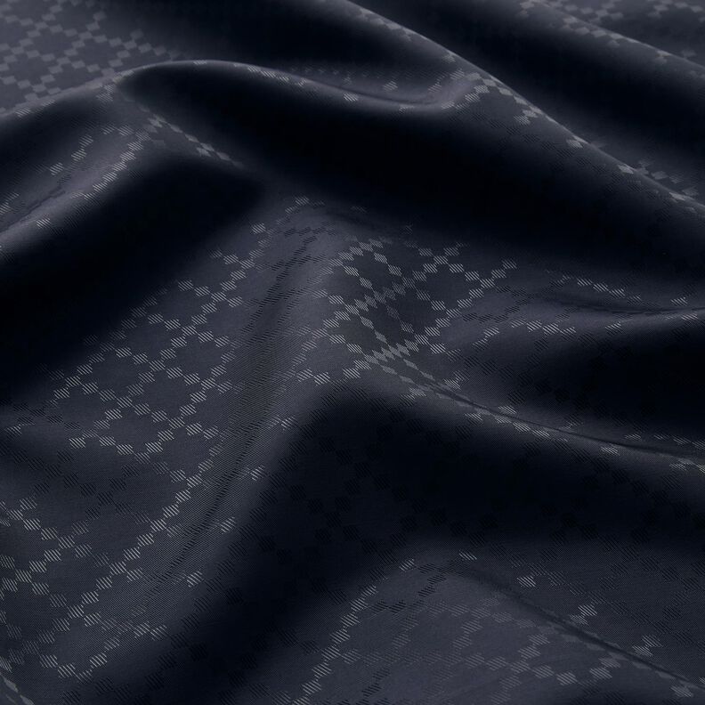 Lining Fabric Jacquard Diamonds – midnight blue,  image number 2