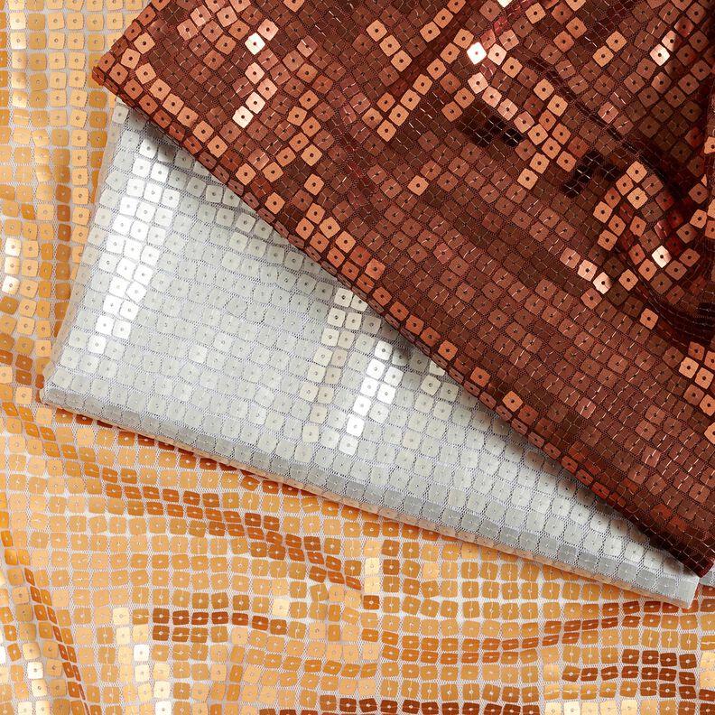 Sequin fabric squares – bronze,  image number 5