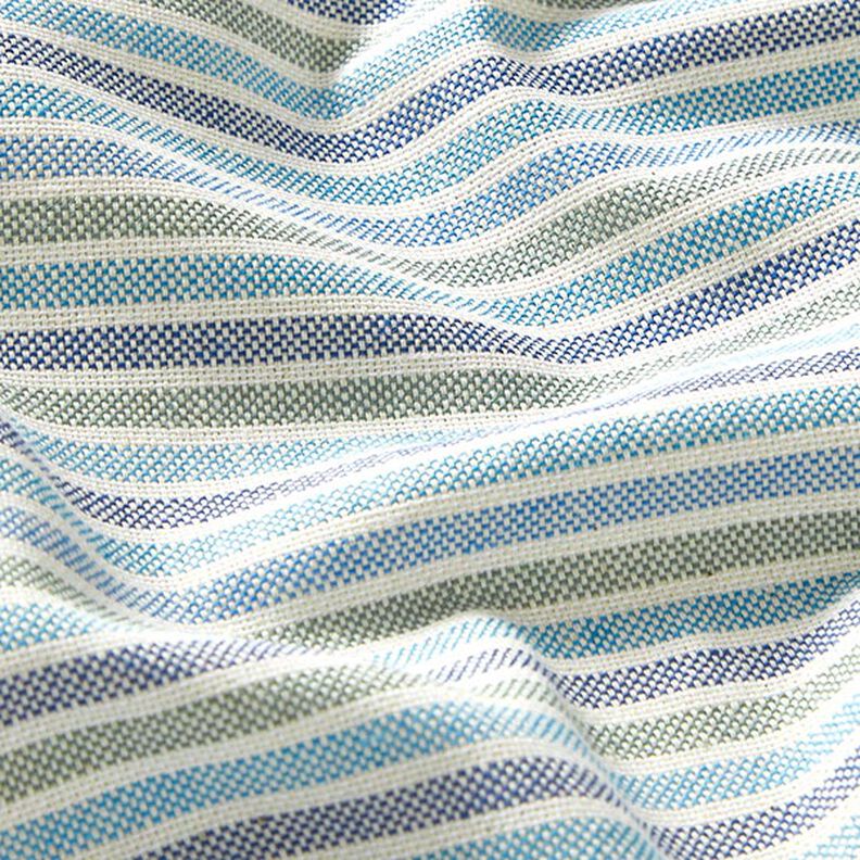 Decor Fabric Half Panama Multicoloured Stripes Recycled – light turquoise,  image number 2