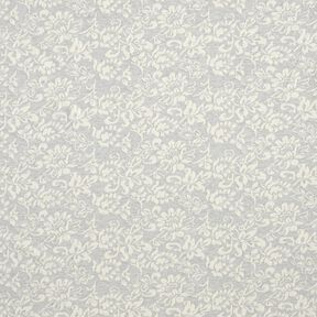 French terry flowers – light grey/white, 