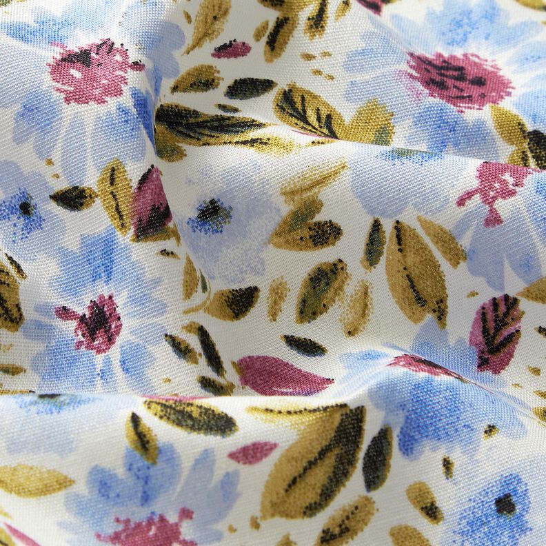 Sea of flowers cotton poplin – light blue/white,  image number 2