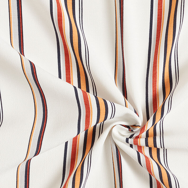 Vertical stripes viscose crepe – white,  image number 3