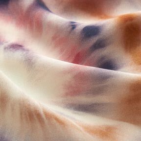Viscose fabric batik spirals – cream/brown, 