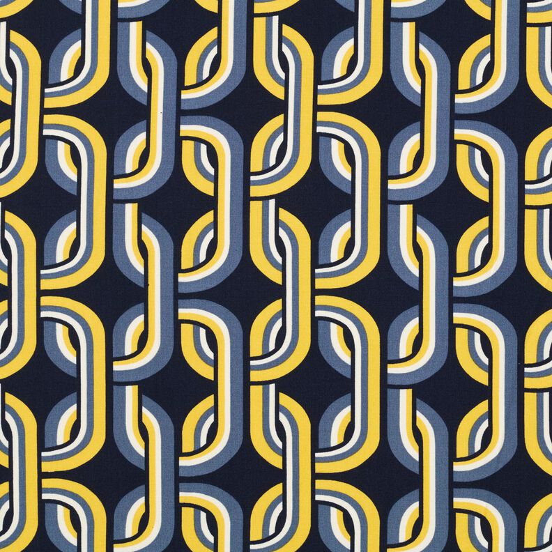 Viscose fabric chain pattern – navy blue,  image number 1