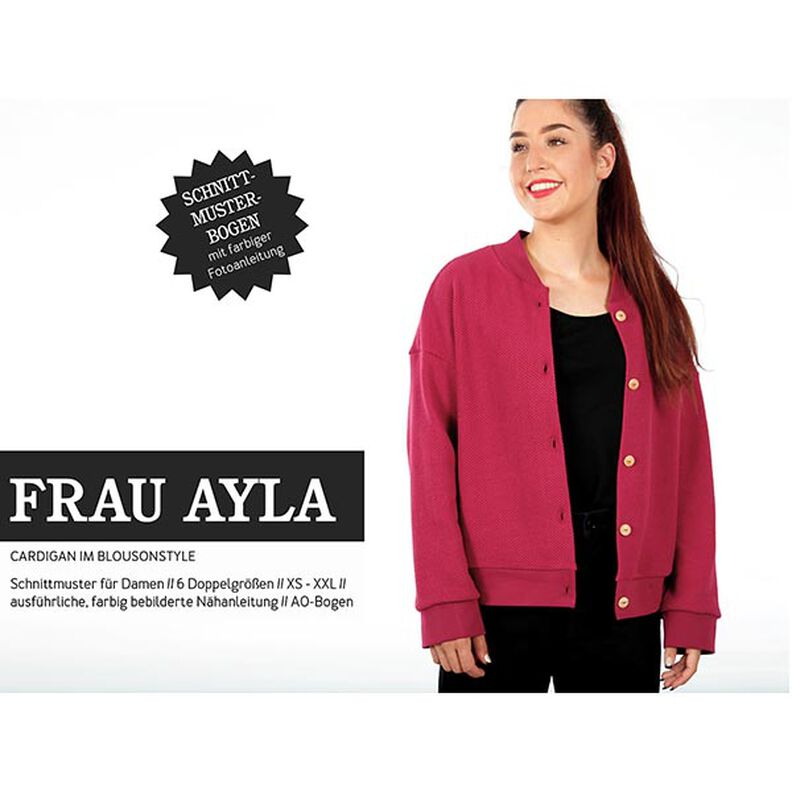 FRAU AYLA Blouson-Style Cardigan | Studio Schnittreif | XS-XXL,  image number 1