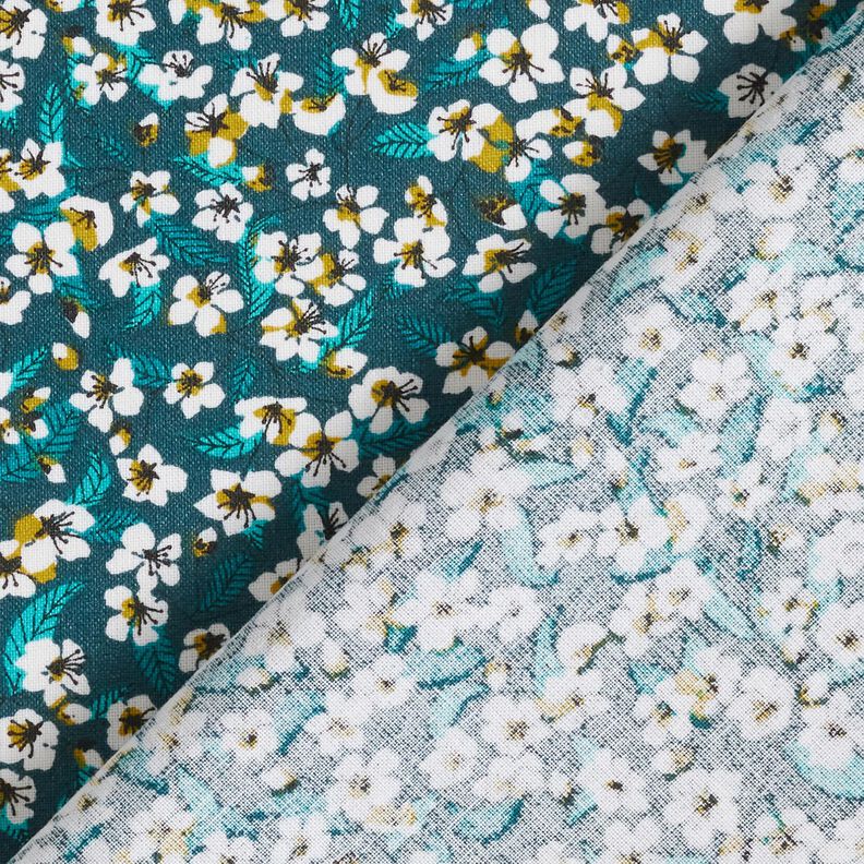 Coated Cotton Blossom – petrol/white,  image number 5