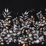 French Terry large flowers with golden speckles | Glitzerpüppi – black/antique gold,  thumbnail number 1