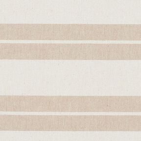 Decorative fabric, canvas mixed stripes, recycled – beige, 