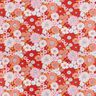 Cotton Cretonne large retro flowers – dark red/pink,  thumbnail number 1