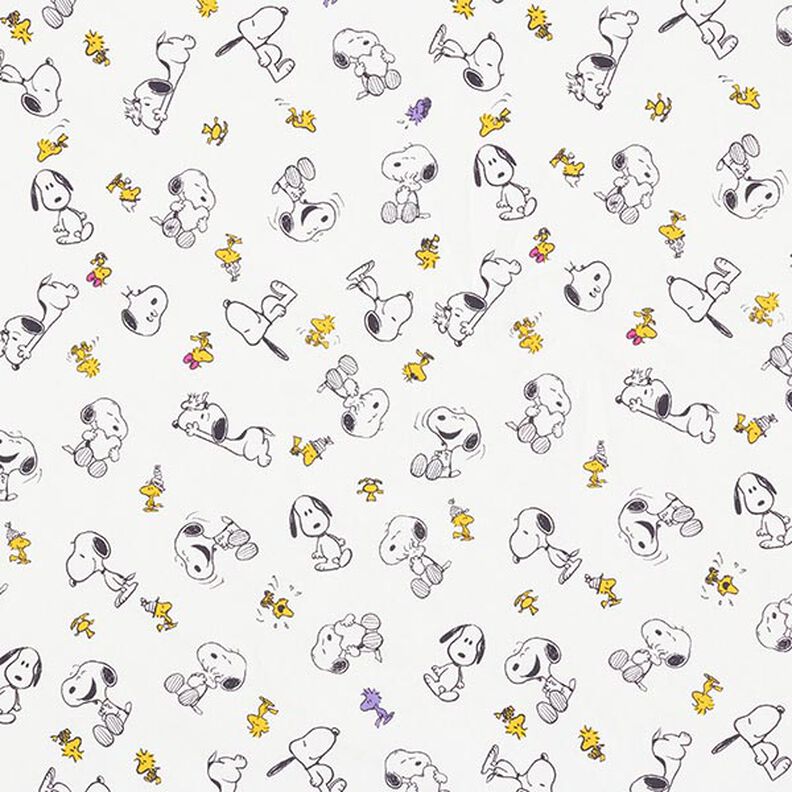 Cotton poplin licensed fabric Snoopy & Woodstock | Peanuts ™ – white,  image number 1