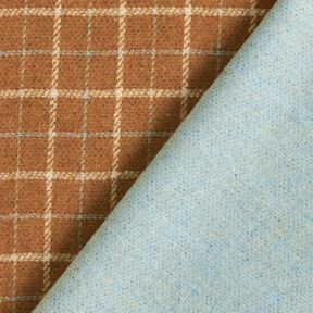 Coat Fabric Doubleface Windowpane check/plain – caramel/light beige, 