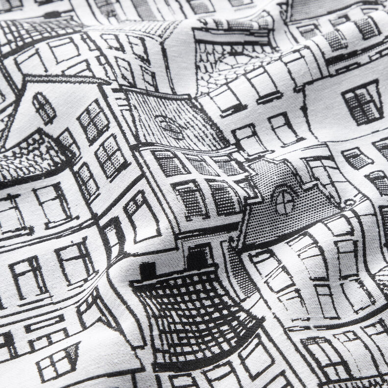 Decor Fabric Jacquard Village in line art – black/white,  image number 2