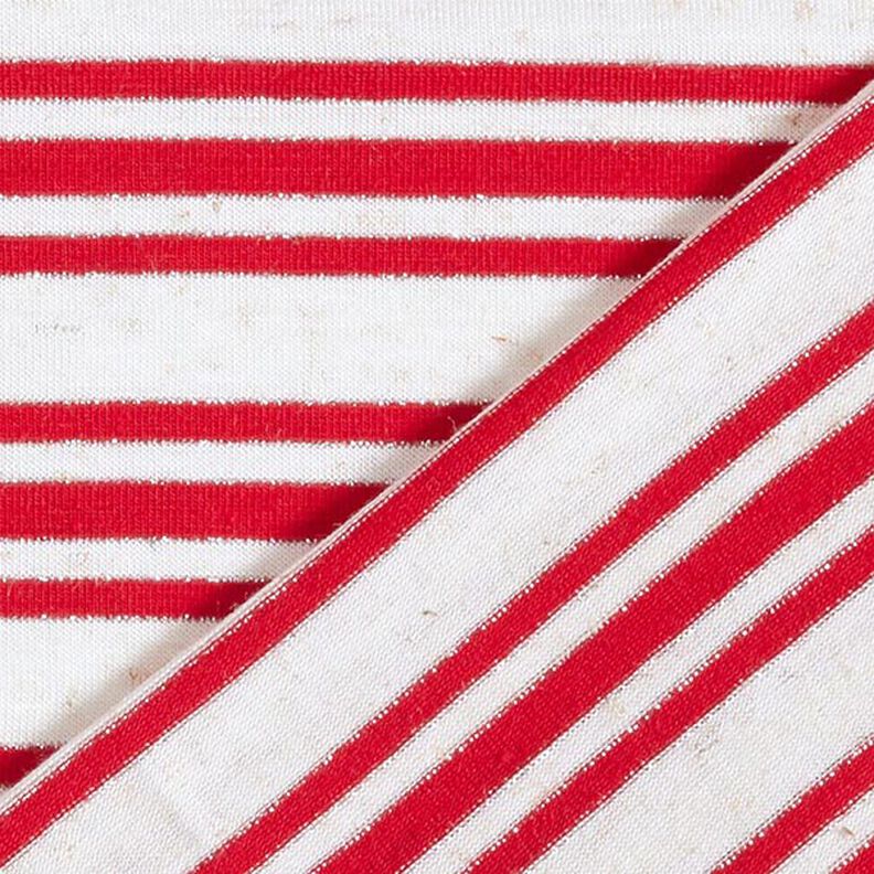 Viscose jersey, irregular glitter stripes – offwhite/red,  image number 4