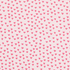 Decorative cotton twill fabric, mini hearts – light pink, 