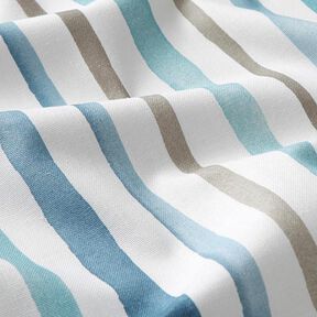 Watercolour Stripes Decor Half Panama – white/blue, 