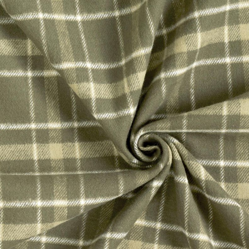 Flannel large tartan check – khaki/white,  image number 3