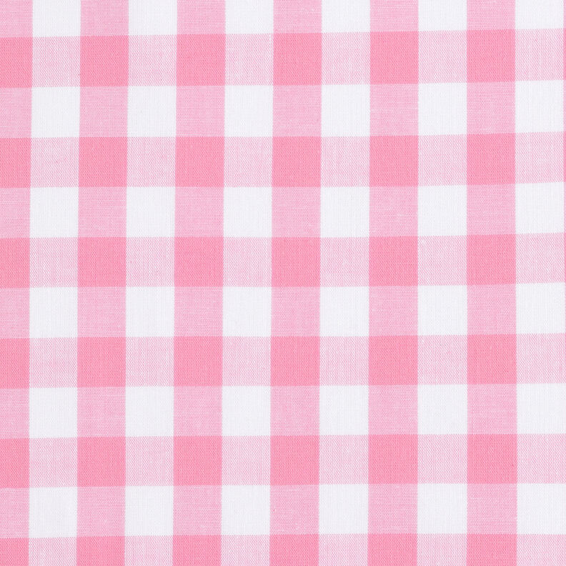 Cotton Vichy check 1,7 cm – pink/white,  image number 1