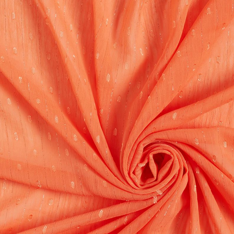 Metallic pinstripe chiffon dobby – peach orange/metallic silver,  image number 3