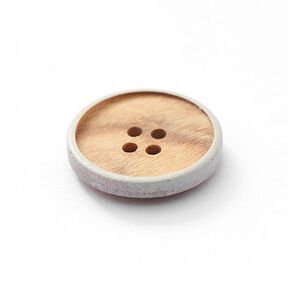 4-Hole Wooden Button – beige/grey, 
