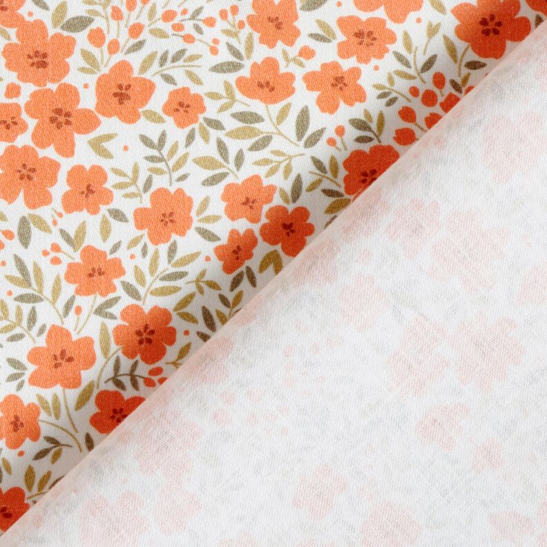 Decor Fabric Sateen sea of blooms – peach orange/white,  image number 4