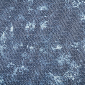 Tie-dyed flower chambray quilted fabric – denim blue, 
